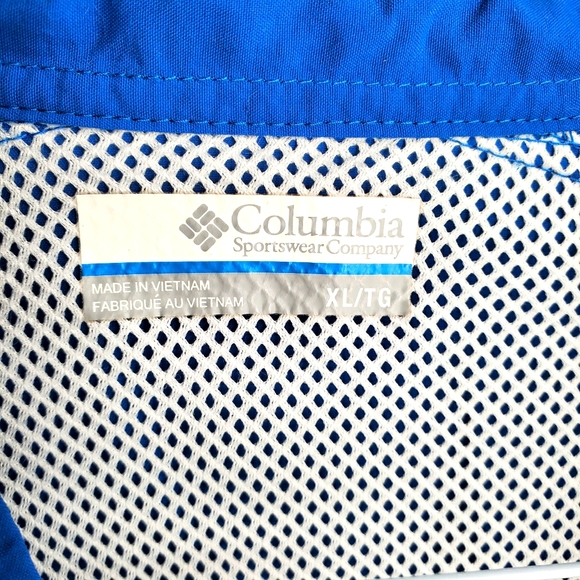 21) COLUMBIA OMNI-Shade PFG button long-sleeve Blue Sz. XL - Picture 2 of 3